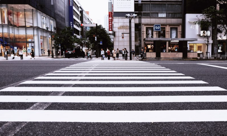 Pedestrians at a Crosswalk